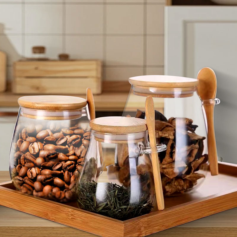 Coffee Tea Sugar Container Set - Szklany słoik o pojemności 34 uncji