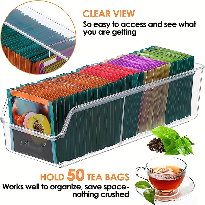 Coffee Tea Sugar Container Set - 1 szt. Przezroczysty organizer na torebki
