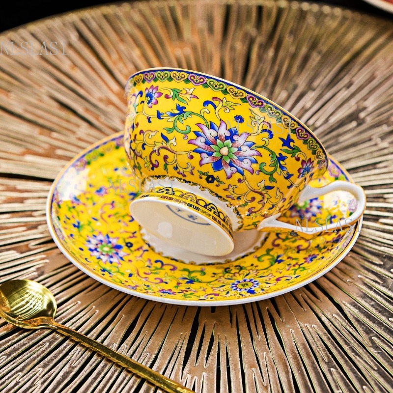 Coffee Tea Spoon - 220ml Chiński Zestaw Filiżanek i Spodków