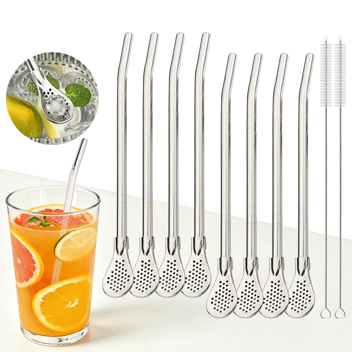 Coffee Tea Spoon - 8 szt. Zestaw Słomek do Herbaty