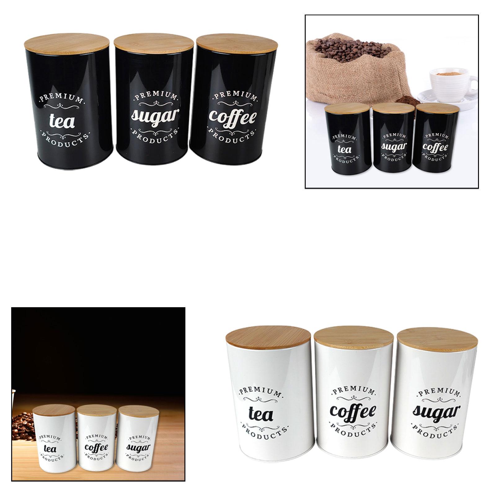 Coffee Tea Sugar Container Set - Kawa Herbata Cukier Pojemnik Pojemnik na