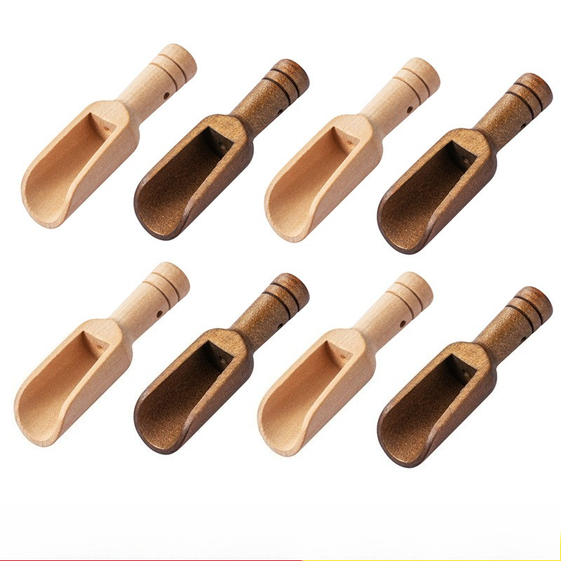 Coffee Tea Spoon - 5 szt. Japońskich Mini Drewnianych Łyżeczek,