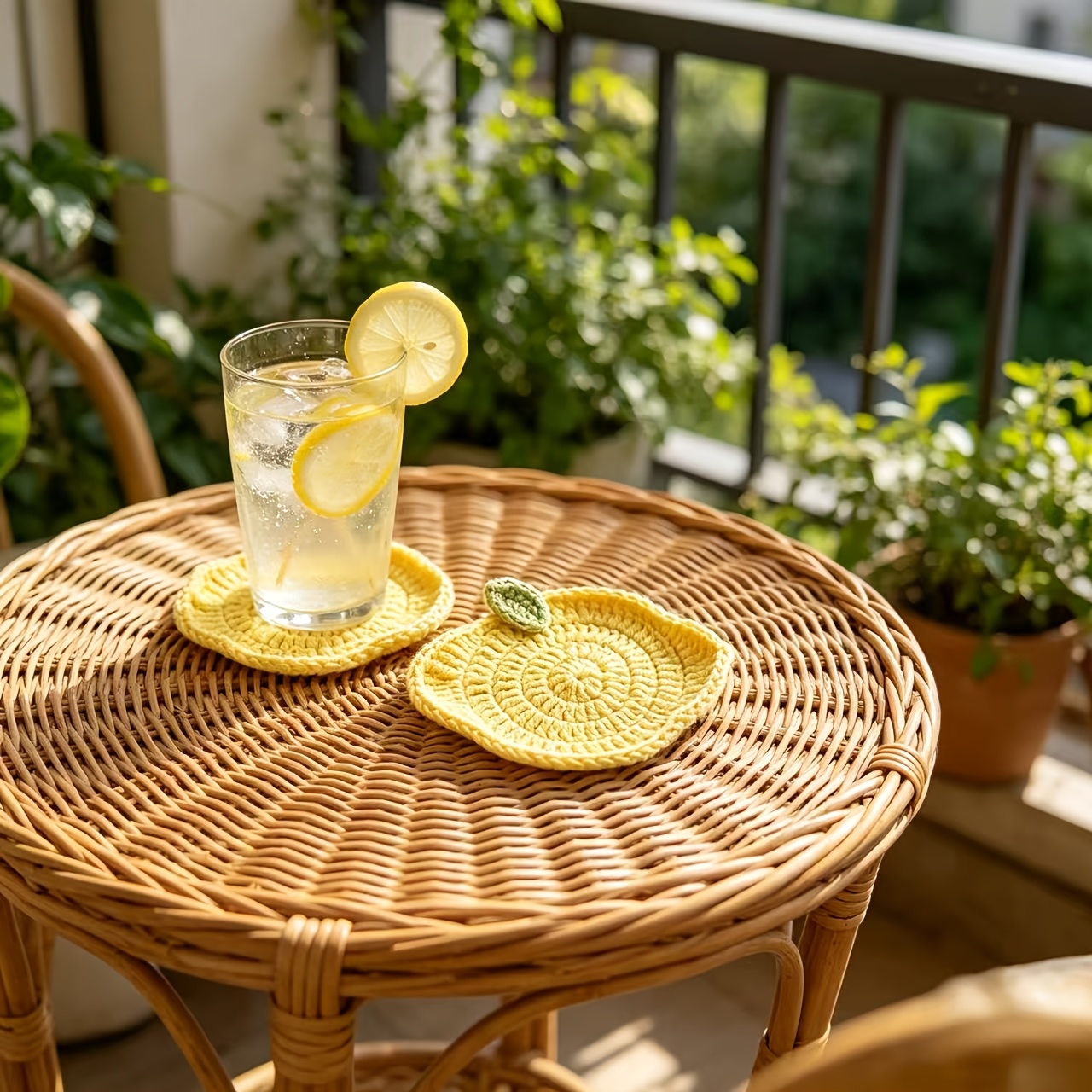 Lemon Tea Coffee - Ręcznie wykonana podkładka pod kubek z