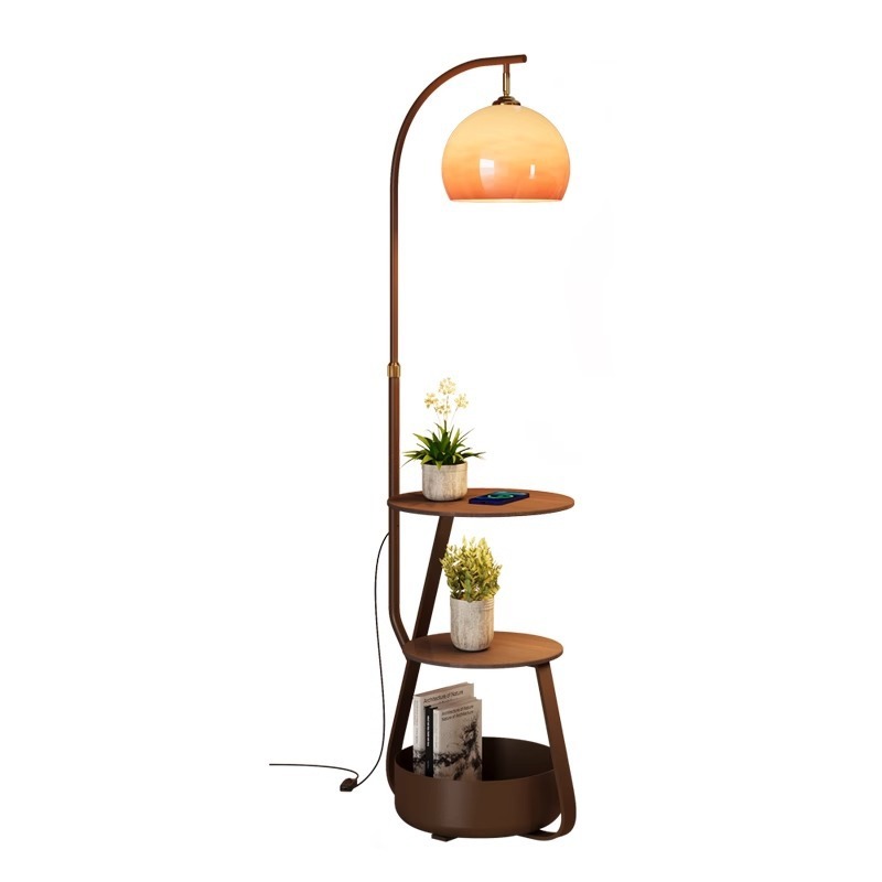 Coffee & Tea Difabis - Lampa podłogowa, antyczny stolik nocny do