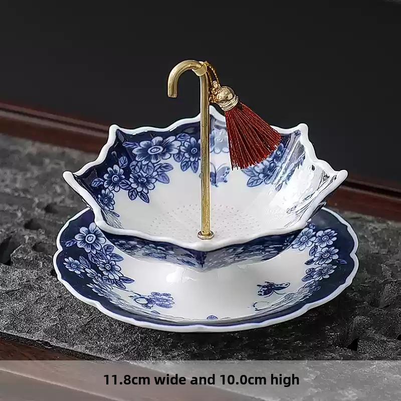 Coffee Tea Leaf - Chiński niebiesko-biały porcelanowy zaparzacz do herbaty