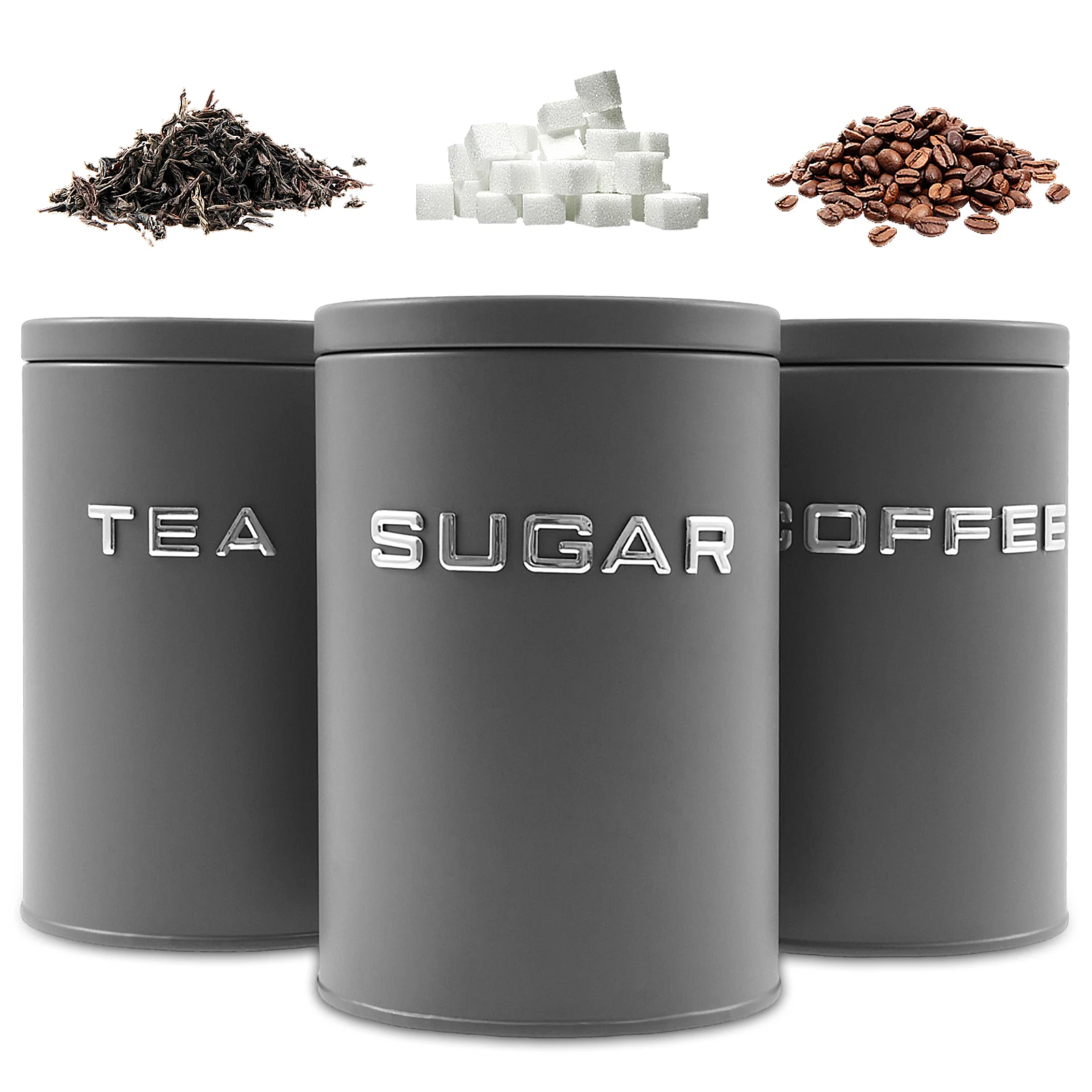 Coffee Tea Sugar Container Set - 3 szt. Pojemniki na herbatę, kawę