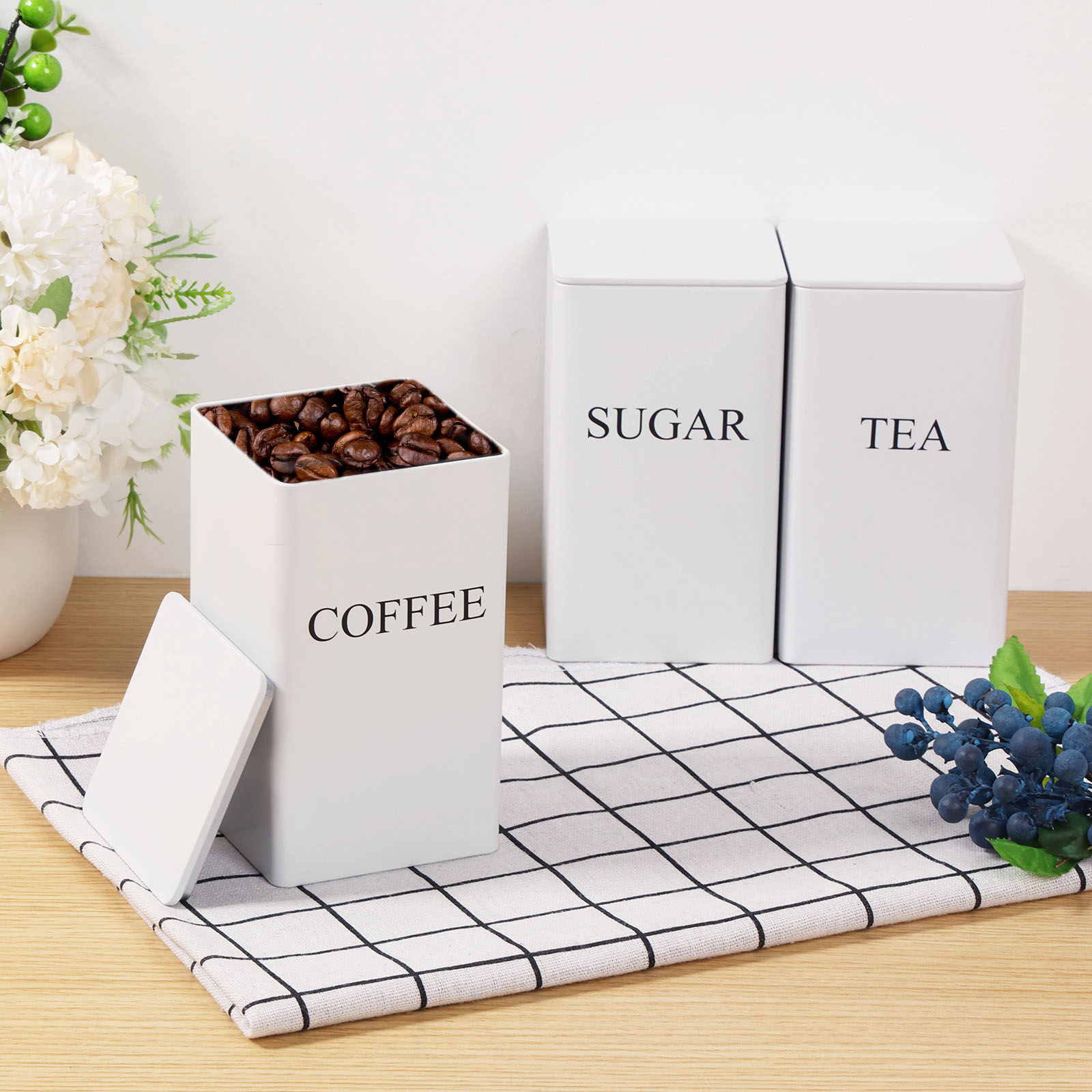 3 szt. Kanistry do przechowywa – Coffee Tea Sugar Container Set recenzja i cena