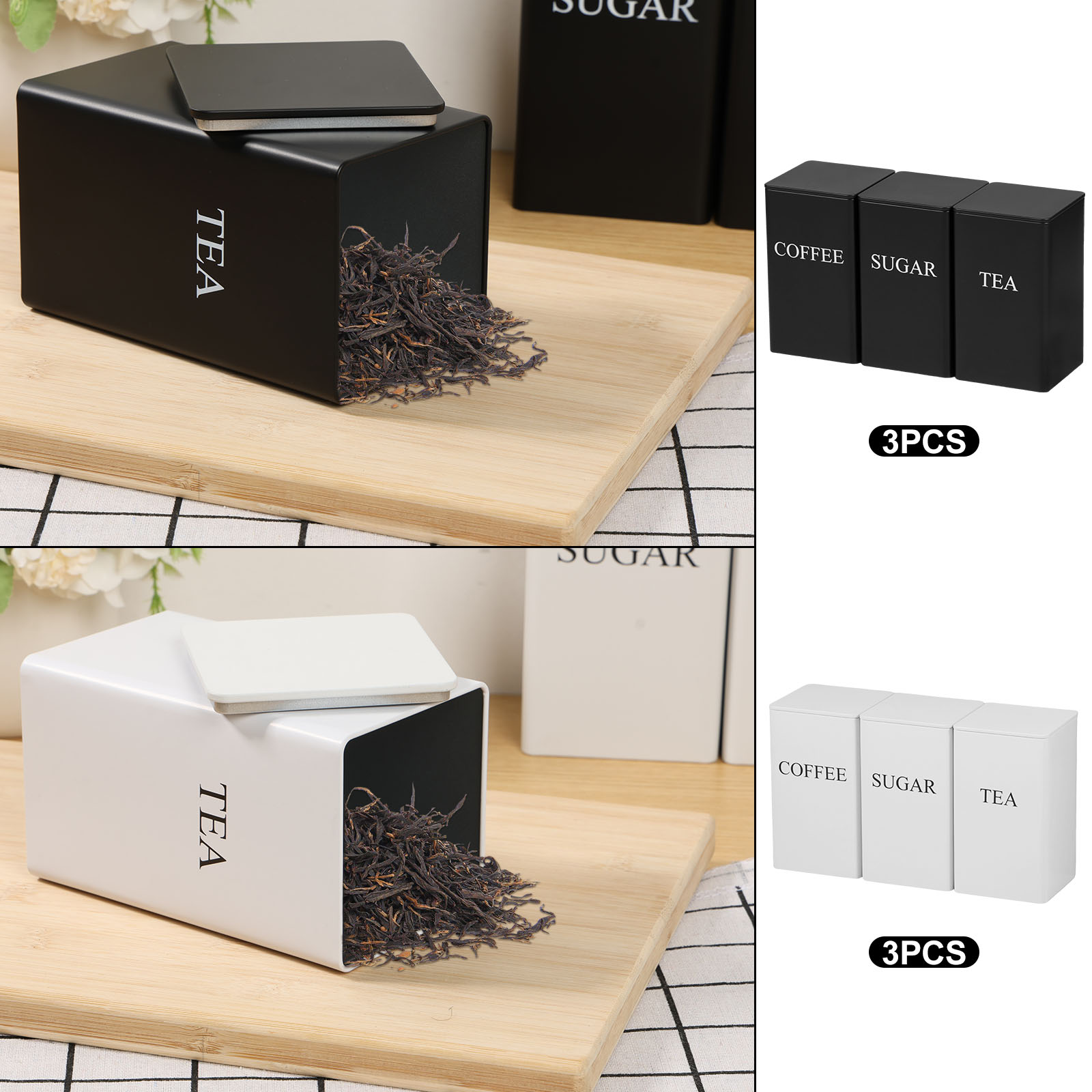 3 szt. Kanistry do przechowywa – Coffee Tea Sugar Container Set recenzja i cena