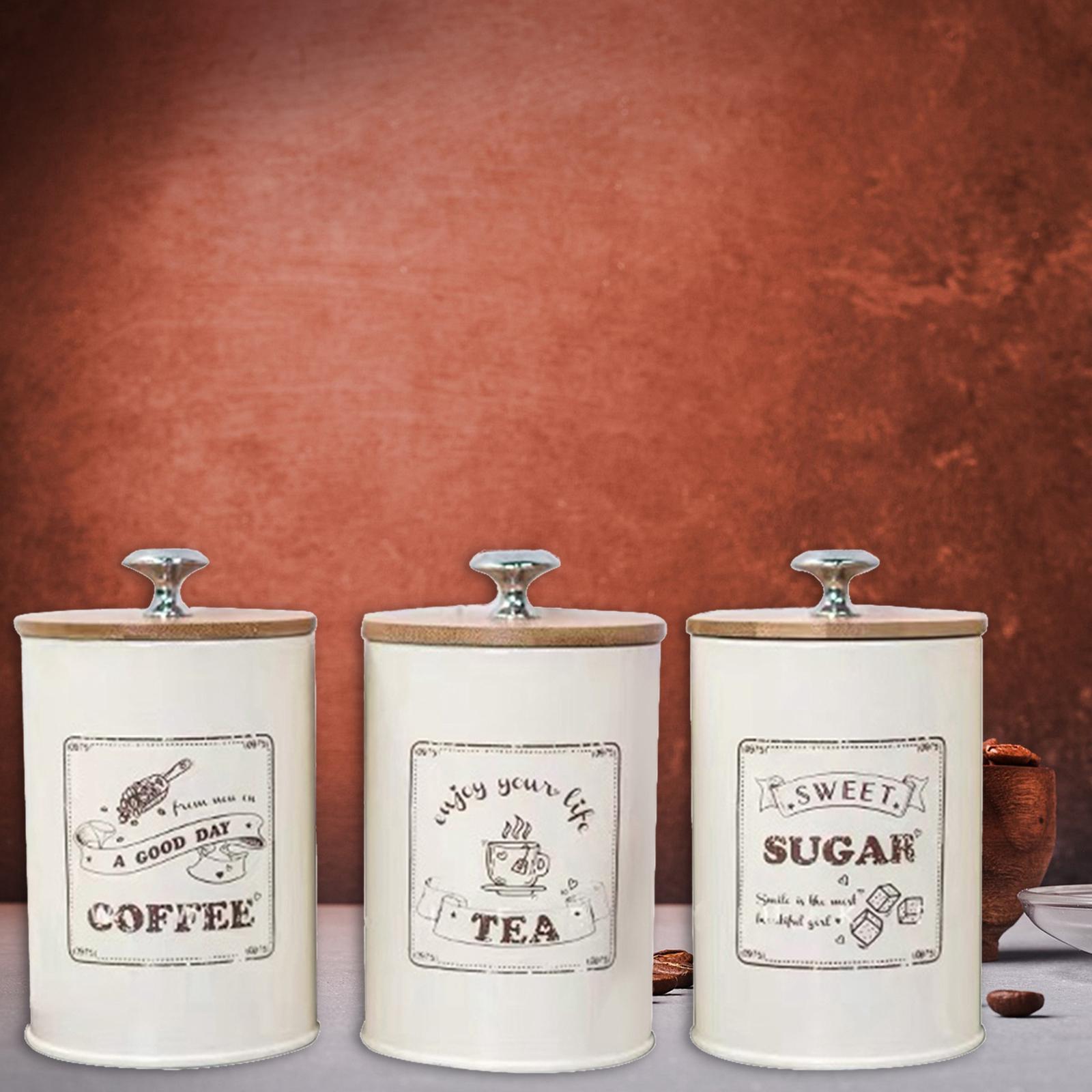 Zestaw 3 pojemników na cukier, – Coffee Tea And Sugar Canister Set recenzja i cena