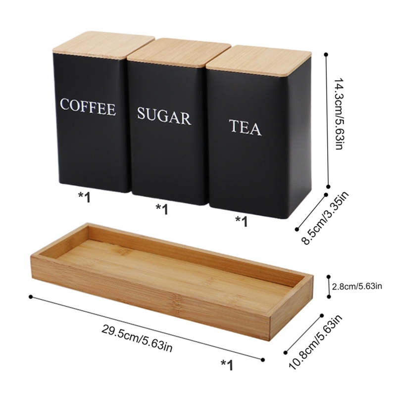 Zestaw 3 pojemników na herbatę – Coffee Tea Sugar Container Set recenzja i cena