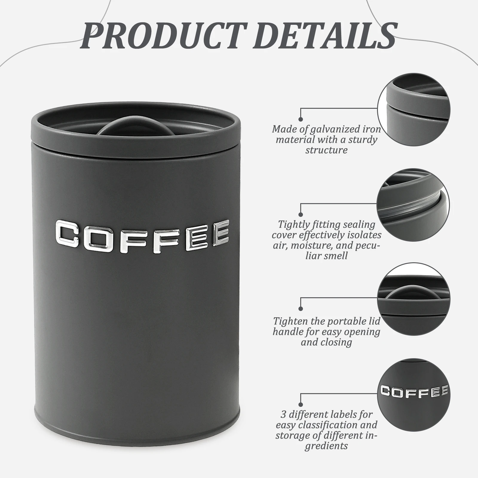 3 szt. Pojemniki na herbatę, k – Coffee Tea Sugar Container Set recenzja i cena